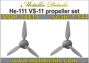 He 111 VS-11 propeller set Metallic Details  MDR14419 skala 1/144