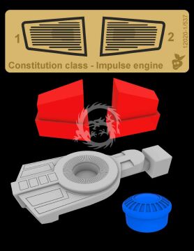 12021  Constitution class (refit) - Impulse engine Green Strawberry do Star Trek skala 1/537