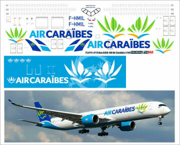 Airbus A350-1000 Air Caraibes F-HMIL Kalkomania Pas-Decals skala 1/144