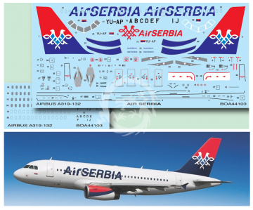 Airbus A319 - Air Serbia YU-APA  - decal BOA44103