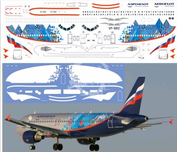 Airbus A320 Aeroflot Sochi - VP-BRZ decals 1/144 Pas-Decals
