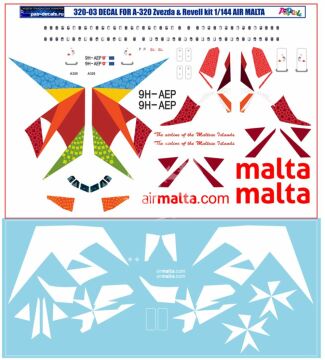 Airbus A320 Air Malta - 9H-AEP decals 1/144 Pas-Decals