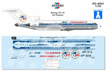 Kalkomania do Boeing 727-81 Air Panama, REVARO RG-B041 skala 1/100