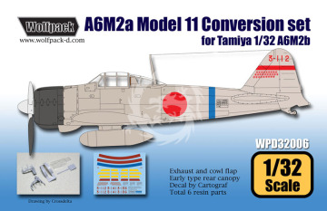 Zestaw konwersji A6M2a Zero Model 11 Conversion set (for Tamiya 1/32), Wolfpack WPD32006 skala 1/32