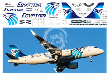 Airbus A320 NEO Egyptair SU-GFK - kalkomania Pas-Decals w skali 1/144