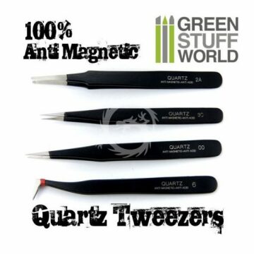 Zestaw pęset Kwarcowych - 100% Anti-magnetic QUARTZ Tweezers Set Green Stuff WorldGSW 1156