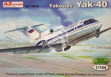 Yakovlev Jak-40 Air Libya Aeroflot AZ model AZ14418 skala 1/144