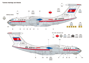 Zestaw kalkomaniiIlyushin Il-76 Part.2 - North Korean Air Koryo Il-76MD (for Zvezda 1/144), Wolfpack WD14403 skala 1/144