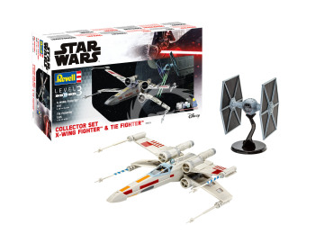 X-Wing Fighter + TIE Fighter + farby i klej - Revell 06054 Skala 1/57 i 1/65