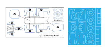 Zestaw kalkomanii F-14A Tomcat Part.1 VX-4 Evaluators - Vandy 1 (for Academy 1/72), Wolfpack WD72009 skala 1/72