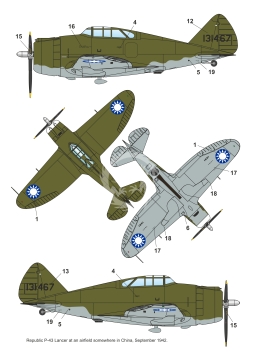 Model plastikowy Republic P-43A-1 Lancer, Dora Wings DW48032 skala 1/48