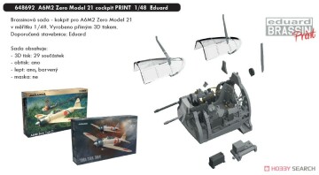 Dodatek do A6M2 Zero Model 21 Cockpit Brassin PRINT 648692 1/48