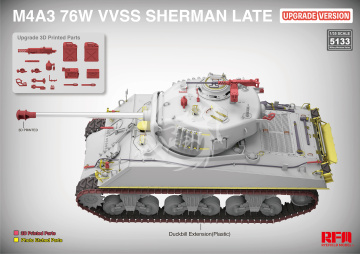 M4A3 Sherman 76W VVSS Late Upgrade Version -  Rye Field Model RFM5133 skala 1/35