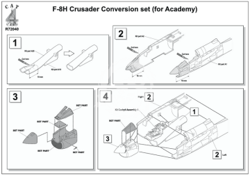F-8H Crusader Conversion set ( for Academy)  -  Cat4 R72040 skala 1/72