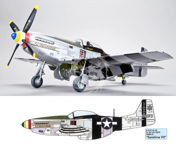 P-51D/K Mustang IV P-51D/K Zoukei-Mura SWS09 skala 1:32  Nowy model do samodzielnego posklejania i pomalowania, nie zawiera kleju ani farb.