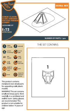 A5M2b Claude (late version) vacuum formed canopy Clear Prop! CPA72029 1:72