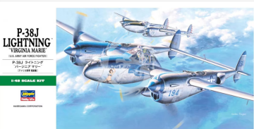 Lockheed P-38J Lightning 'Virginia Marie' U.S. Army Air Force Fighter Hasegawa 09101 skala 1/48