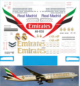 Boeing 777-300 EMIRATES Real Madrid Pas-Decals 1/144