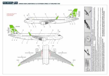 Airbus A320 S7 man VQ-BOG - Kalkomania + maski Pas-Decals w skali 1/144