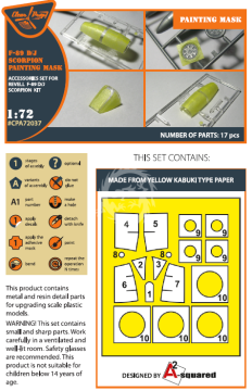Zestaw dodatków F-89 D/J Scorpion Painting Mask for Revell kit Clear Prop! CPA72037 skala 1/72
