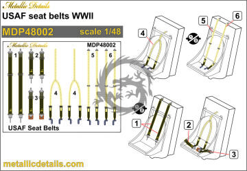 USAF seat belts WWII - Metallic Details MDP48002 skala 1/48
