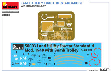  Land Utility Tractor Standard N with Bomb Trolley - MiniArt 50003 skala 1:48
