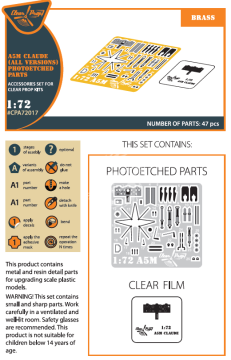 A5M Claude (wszystkie wersje) Części PE Clear Prop CPA72017 skala 1/72