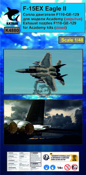  F-15EX Eagle II Exhaust Nozzles engine F-110-GE-129 (closed) for Academy - Katran K4880 skala 1/48
