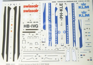 Fokker 100 Swissair/KLM Revell 04258 skala 1/144