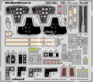 Zestaw dodatków dla Hs 129 Interior Set od Zoukei-Mura SWS17-M04 skala 1/48