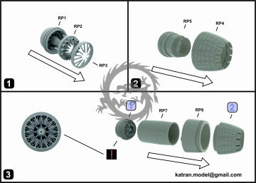 F-16E/F Block 60 Desert Falcon Exhaust Nozzles engine F-110-GE-132 (closed) for Hasegawa Katran K4847 1/48