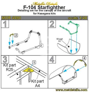 Lockheed F-104 C Starfighter - canopy set Metallic Details MDR4890 skala 1/48