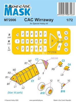 Maski do CAC Wirraway Mask Special Hobby M72006 skala 1/72