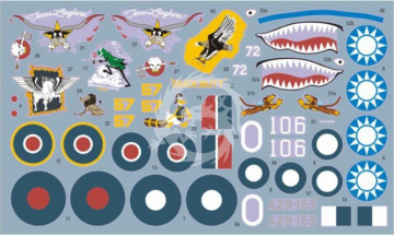 P-40E Warhawk over the Pacific and China DK Decals 48022 skala 1/48