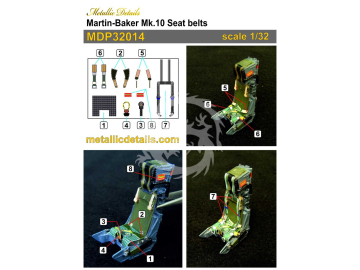 Martin-Baker Mk.10 Seat belts -  Metallic Details MDP32014 skala 1/32