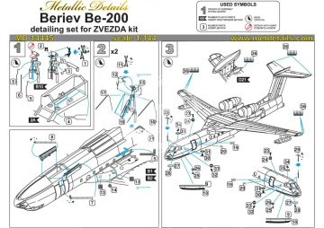  Detailing set Be-200 Metallic Details MD14445 skala 1/144