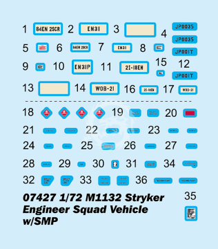 M1132 Stryker Engineer Squad Vehicle w/SMP&AMP - Trumpeter 07427 skala 1/72 