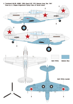 Zestaw kalkomanii P-40 Warhawk Part.2 - Land-Lease Warhawk/Tomahawk in VVS, Wolfpack WD48016 skala 1/48