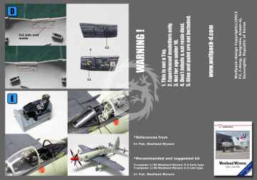 Zestaw dodatków Westland Wyvern S.4 Cockpit set (for Trumpeter 1/48), Wolfpack WW48014 skala 1/48