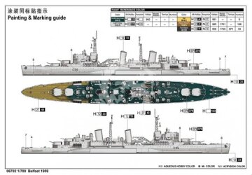 HMS Belfast 1959 Trumpeter 06702 skala 1/700