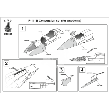 Zestaw dodatkow - F-111B CONVERSION KIT (FOR ACADEMY) 151970/71/72 CAT4 R48081 skala 1/48 