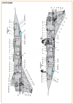 Zestaw kalkomanii - MiG-23ML, MLA, MLD, P, MLAE standard stencils for CP kits and other Clear Prop CPD72008 skala 1/72