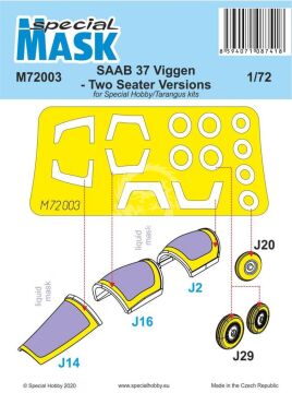 Maska do SAAB 37 Viggen Two Seater Mask Special Hobby M72003 skala 1/72