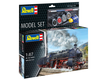 Lokomotywa Schnellzuglokomotive BR18505 + Tender + farby i klej - Revell 62167 skala 1/87