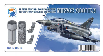 PRZEDSPRZEDAZ - Mirage 2000 D/N 3D RESIN PRINTS OF ENGINES AND SEATS - Toucan Model TC3D012 skala 1/32