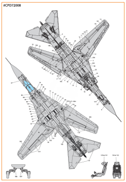 Zestaw kalkomanii - MiG-23ML, MLA, MLD, P, MLAE standard stencils for CP kits and other Clear Prop CPD72008 skala 1/72