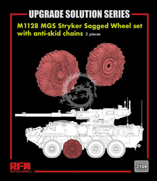 PRZEDSPRZEDAZ - M1128 MGS Stryker Sagg.Wheel set w/anti-skid chain - Rye Field Model 2109 skala 1/35