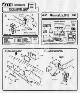 Henschel Hs 129B Armament Set Hasegawa/Revell - CMK 4067 skala 1/48