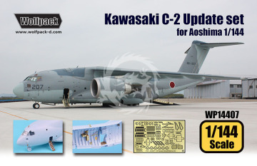 Zestaw dodatków Kawasaki C-2 Transport Aircraft Update set (for Aoshima 1/144), Wolfpack WP14407, skala 1/144