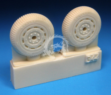 Zestaw Sea Fury Mainwheels - Block Tread BarracudaCast BR48344 skala 1/48